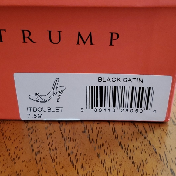 Black Satin Rhinestone Heeled Sandals - Picture 9 of 9